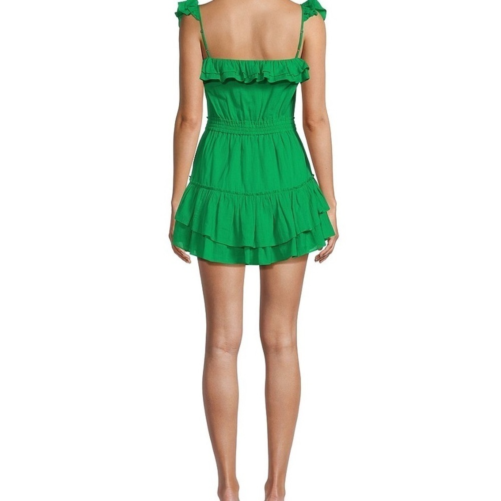 Green Ruffled Women's Dress - Picture 2 of 3